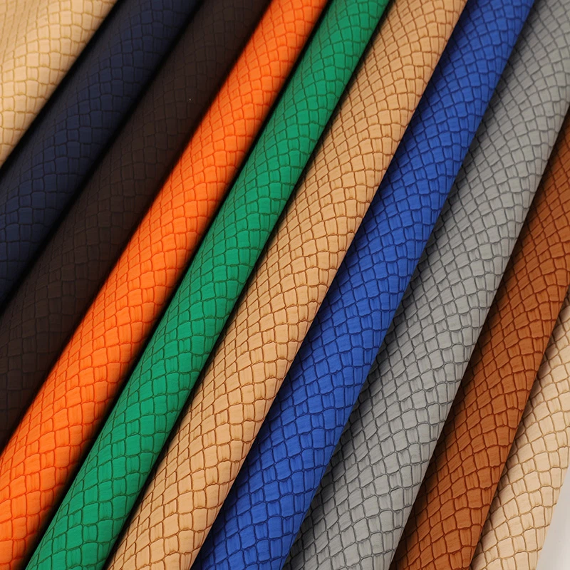 Buy Discount Vintage Python Embossing Pu Water-based Snake Faux Leather For Bags Footwear Clothing Automotive Interior Accessories