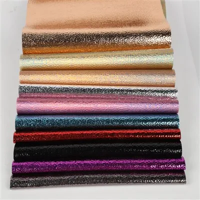 Metallic Wrinkle Pu Leather Factory Fashion Leather Leather Made in China Vegan Leather High Troublet Trouble Moture for Bags Shoes Associory